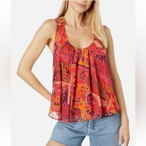 NWT Free People Strawberry Tank in Meadow Combo